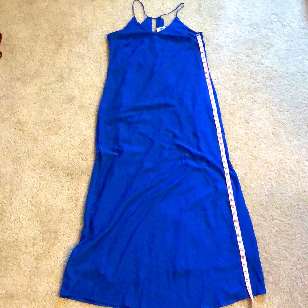 Old Navy womens XS royal blue silky spaghetti strap maxi dress